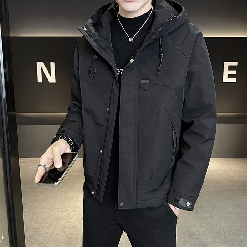 秋冬新款二棉加棉夹克连帽冲风衣男士外套棉服7M21-P120,男装夹克,星座703-1