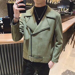 春款店主风高品质麂皮绒翻领夹克韩版男微阔外套 BX003-P135控178图片