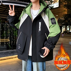 男士外套2025新款春秋季加绒学生夹克港风工装冲锋衣服YC6168，男装夹克，星座1206（原A206）