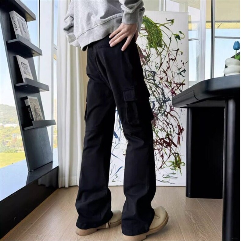 多口袋工装裤子男女复古显瘦长裤cleanfit微喇叭直筒裤NG161,男装牛仔裤,星座1116A（原606A-3）