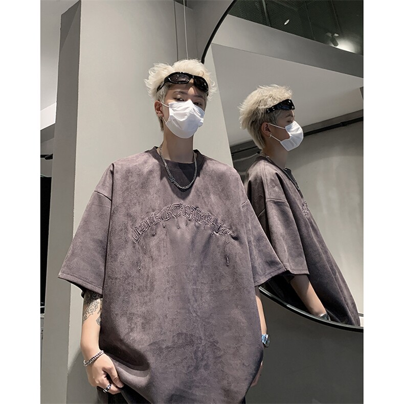 《21万针》重工刺绣麂皮绒短袖T恤男生体恤XZ514-2-202466-P58,男装T恤,星座514-2(原B239)