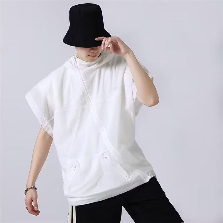 纯色工装无袖T恤男士夏季韩版潮流宽松立体口袋设计坎肩背心马甲,男装背心/马甲,星座506A