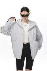 可二开拉链装饰解构大码M-5XL夹克女100%聚酯纤维JK78092P69控108，女装短外套，星座226-1