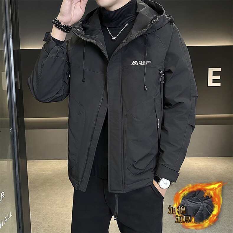 C13-P128秋冬夹棉绣花连帽棉衣冲锋夹克外套，男装夹克，星座703-1