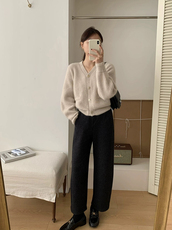 2025年秋季时尚冬季加绒磨毛九分羊毛毛呢哈伦弯刀裤马丘裤，女装休闲裤，湘姗