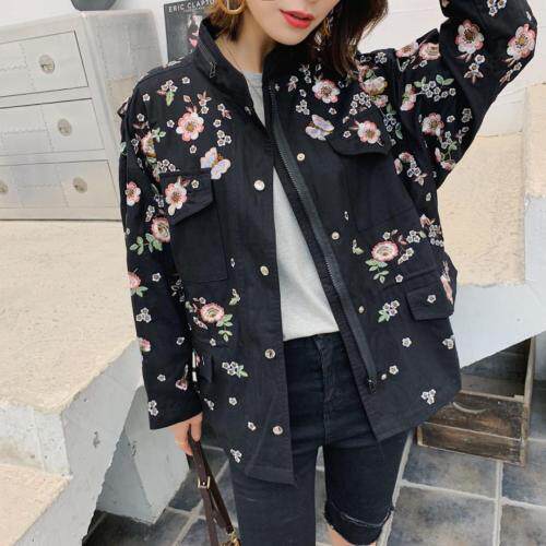 2021春装重工绣花风衣，女装风衣，柚格