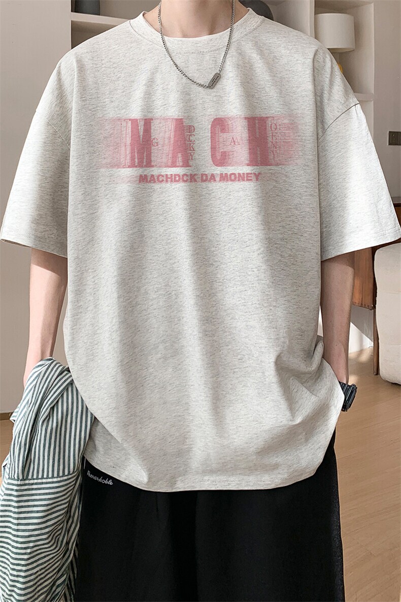 图案已注册夏季新款复古休闲短袖T恤男潮宽松半袖打底衫D088/P25,男装T恤,电商B209