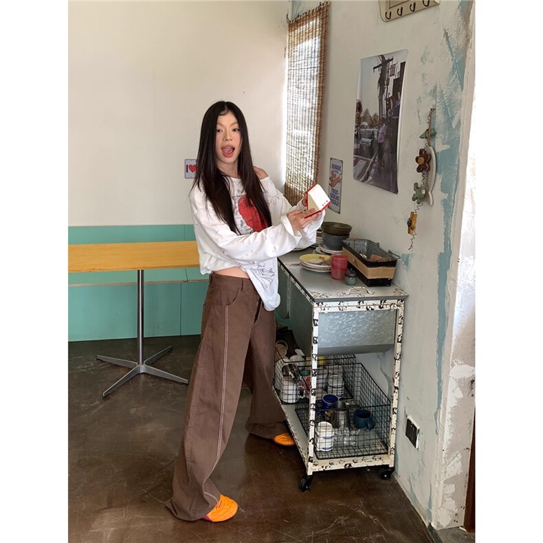美式复古明线设计星星铆钉牛仔裤男女宽松直筒裤SN1355P51,男装牛仔裤,星座1112-1