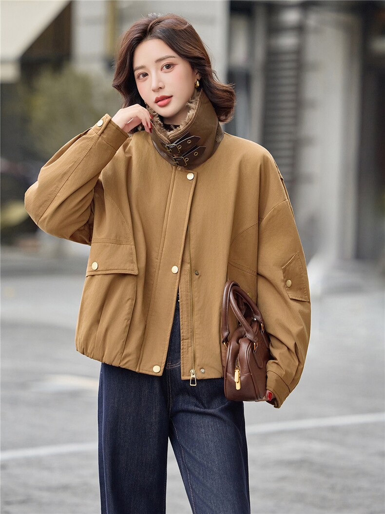 2026年冬季宽松街头长袖加绒内胆袖子加棉冬季外套女,女装棉衣/棉服,微微衣阁