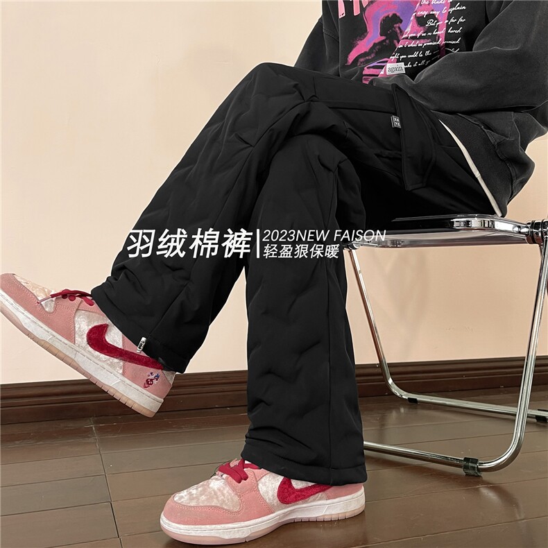 A165-K8538-P70控98~羽绒棉裤~加厚保暖御寒东北休闲裤工装裤潮流图片