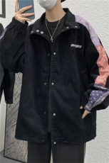 夹克外套春秋2021新款宽松腰果花拼接灯芯绒棒球服insW1826-P58，男装夹克，星座512-4