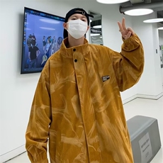 春秋灯芯绒翻领外套男休闲美式潮牌痞帅港风潮流刺绣W6013/P60，女装短外套，星座506