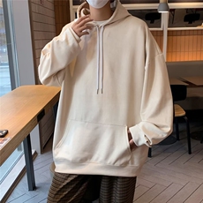 美式麂皮绒卫衣男生秋季上衣连帽痞帅气宽松外套潮日常J01/P45，男装卫衣，星座506