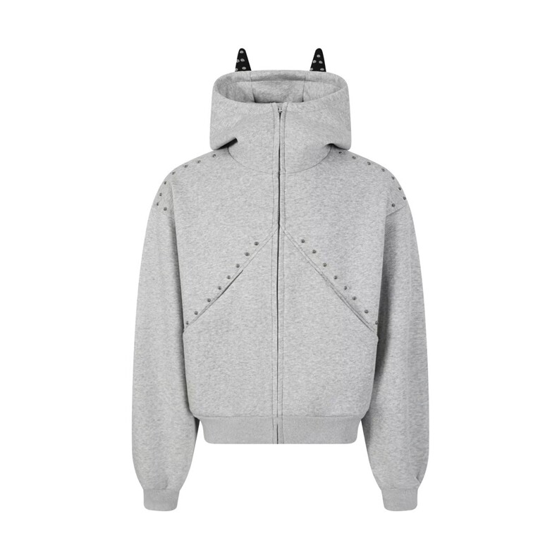 6168-P72美式复古珍珠设计感连帽短款卫衣女外套,女装短外套,电商B323A