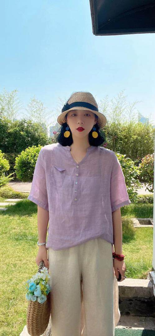 纯苎连衣裙小衫裤子裙子衬衣 时尚风 风淑女风休闲风，女装连衣裙，川哲