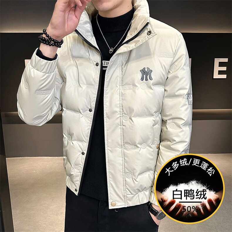 羽绒服男冬季新款潮流加厚短款白鸭绒保暖立领男装外套冬装衣服,男装羽绒服,电商B212（原钱塘6029）