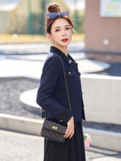 减龄小香风短外套女春秋新款韩版小个子时尚显瘦女士炸街撞色上衣，女装套装/套裙，韩然一族