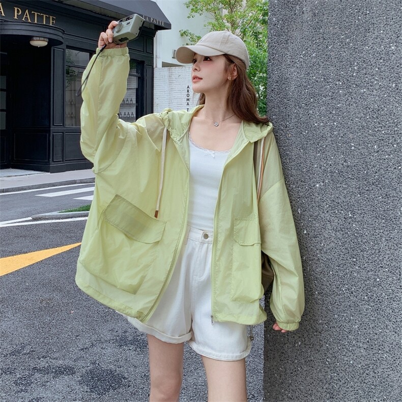 轻薄连帽防晒衣外套女夏季2025新款网红爆款减龄流行超火上衣夹克,女装短外套,2C176