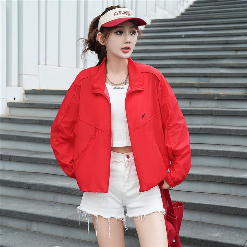 灰色韩系时尚高级感气质防晒外套女2025夏季新款宽松休闲上衣，女装短外套，安之芮娜