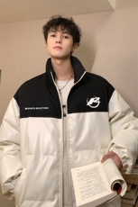 港风23新款冬季时尚百搭宽松PU皮棉服外套MY6401P115控158，男装棉衣，电商A268A