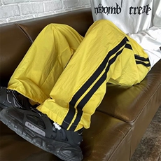 2024新款港风美式hiphop冰丝速干条纹休闲裤伞兵裤K702-P35，男装休闲裤，星座1109-3
