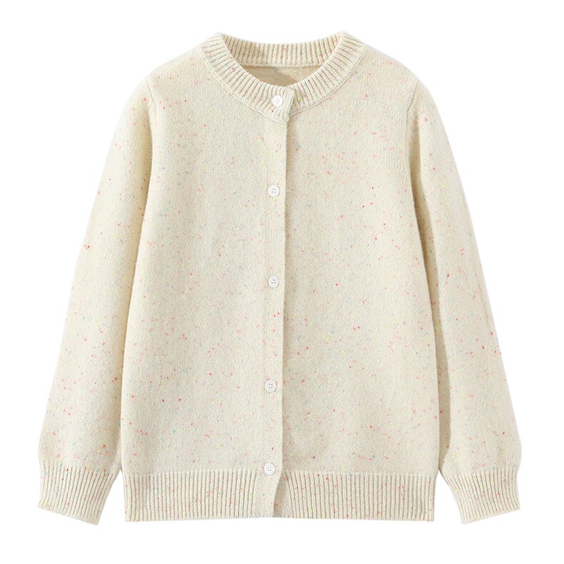 2025年秋季新款百搭男女同款七针彩点开衫，童装儿童羊毛衫，宏杨羊绒