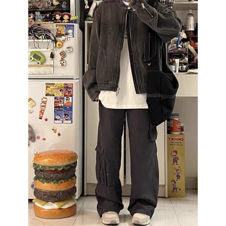 新款小众牛仔外套男款春秋季痞帅高级复古机车夹克潮LJK55288-P82,男装夹克,星座1008