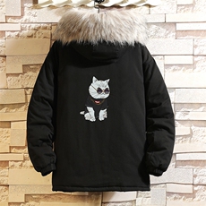 MM48044-P130冬季大毛领衣男士大码加厚袄男服砖墙挂拍，男装棉衣，电商A040A