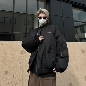 美式复古刺绣棒球棉服外套男潮牌Cleanfit飞行夹棉夹克外图片