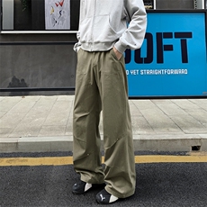 秋季复古做旧铆钉褶皱设计男宽松纯棉伐木工装裤K5912-特P48控88，男装休闲裤，电商A001-1