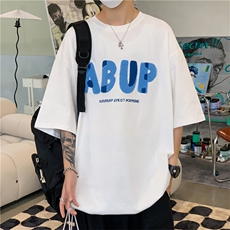 2023夏季新款韩版潮流百搭衣服植绒3D立体字母半袖上衣T918-P22，男装T恤，星座512-3