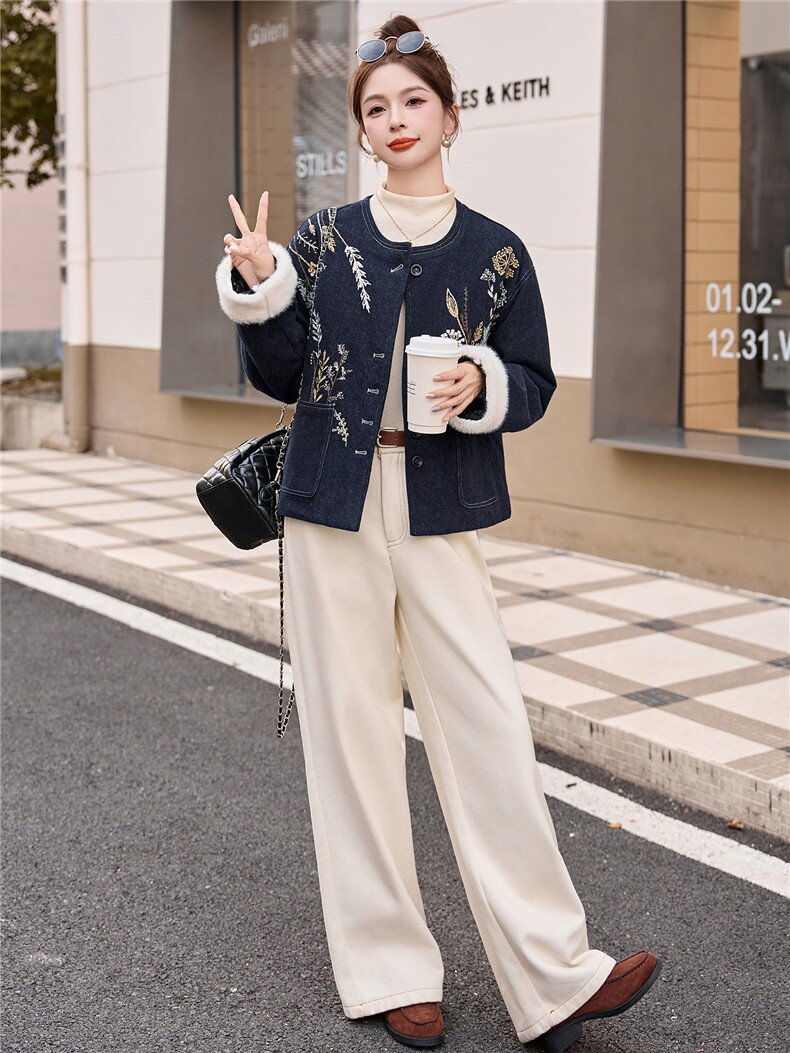 现货主推2025年冬季新款國风羽绒服外套女,女装羽绒服,曼娅璐