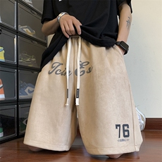 抖音直播主推宽松麂皮绒五分裤男短裤X416b-1-DK369-P45限58，男装牛仔裤，星座416B-1