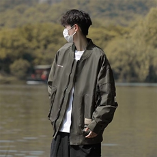 日系美式飞行员夹克男春秋季宽松工装棒球服潮牌ins百搭情侣外套，男装夹克，星座716-2