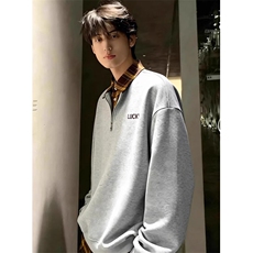 拼接假两件卫衣男款冬季半拉链上衣潮牌衬衫领polo衫TWW19，男装衬衫，星座1116A（原606A-3）