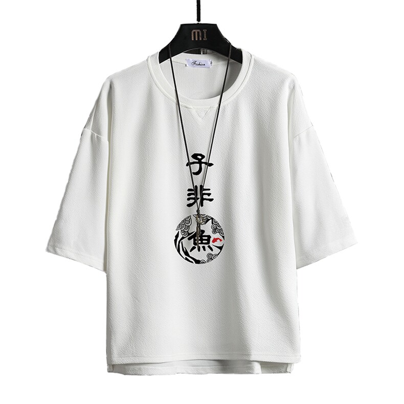 Q11070-P30春夏季七分袖t恤男大码五分袖男短袖中袖网格挂拍,男装T恤,电商A040A