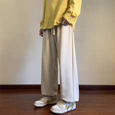 港风麂皮绒休闲裤男宽松直筒拖地裤束脚裤卫裤KP615P45，男装休闲裤，星座1204-3