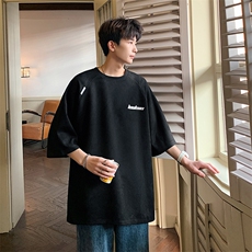 DX502P30港风重磅麂皮绒短袖美式高街t恤男大码半袖男，男装T恤，星座1204-3