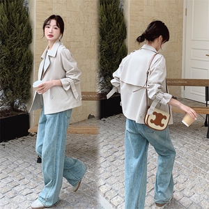 韩版休闲百搭显瘦短款风衣外套女 2D075-(P145-K195)图片