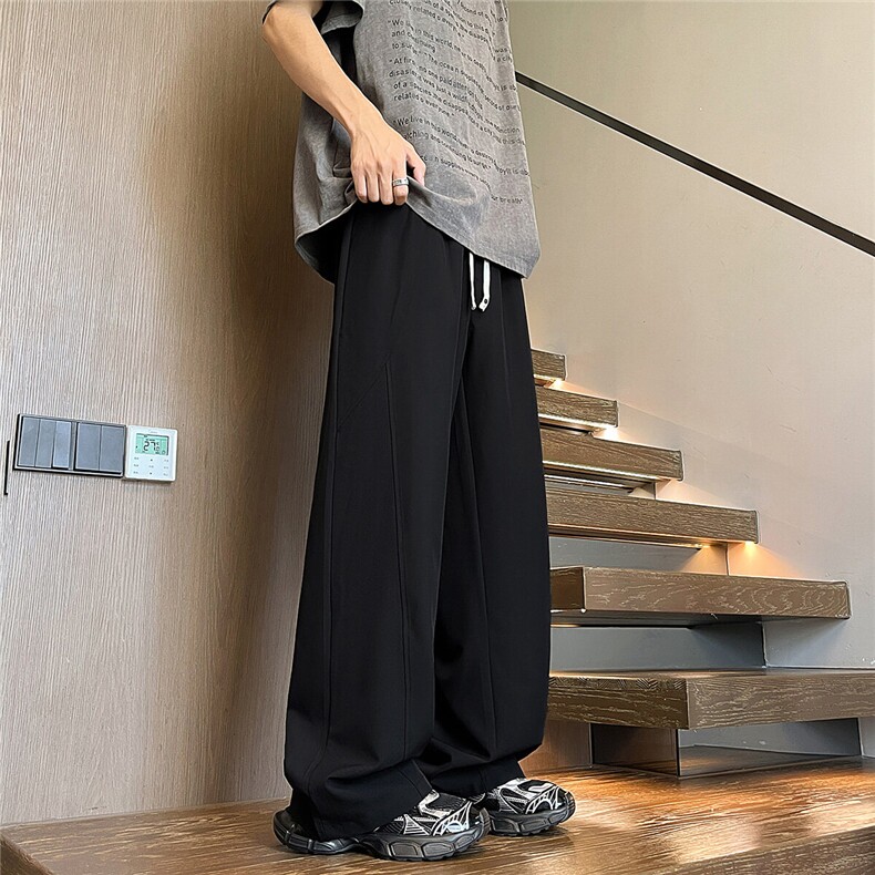 K5048/特P32新款激光打孔透气网眼冰丝裤男垂感阔腿休闲裤长裤子,男装休闲裤,电商A141