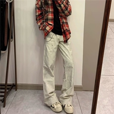 1506A/GN1680/P61潮流百搭裤子夏季薄款坠感阔腿拖地长裤，男装休闲裤，星座1506A