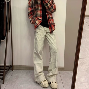 1506A/GN1680/P61潮流百搭裤子夏季薄款坠感阔腿拖地长裤图片