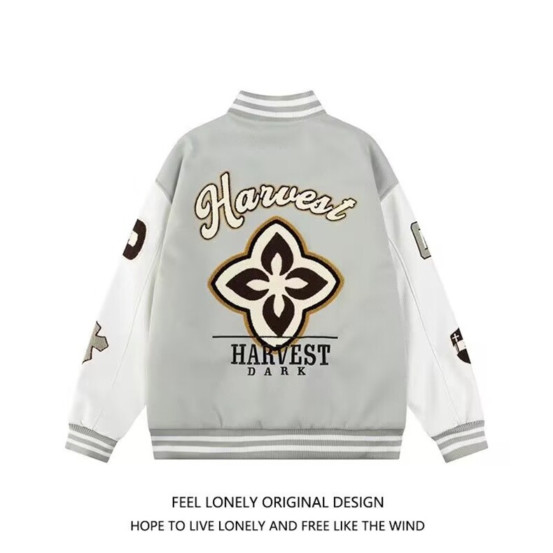 2026春季潮刺绣夹棉棒球服潮流百搭运动休闲加厚保暖情侣外套，男装棉衣，星座715-4