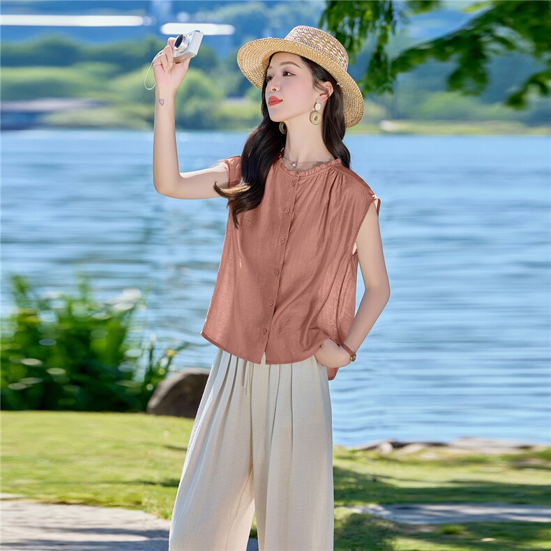 现货套装2026年夏季新款女装时尚气质阔腿裤两件套,女装套装/套裙,依万里
