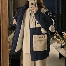 小熊工装棉服少女冬装2025新款学生宽松棉袄保暖棉衣外套C530-100，男装棉衣，星座911-2(原星座613-2）