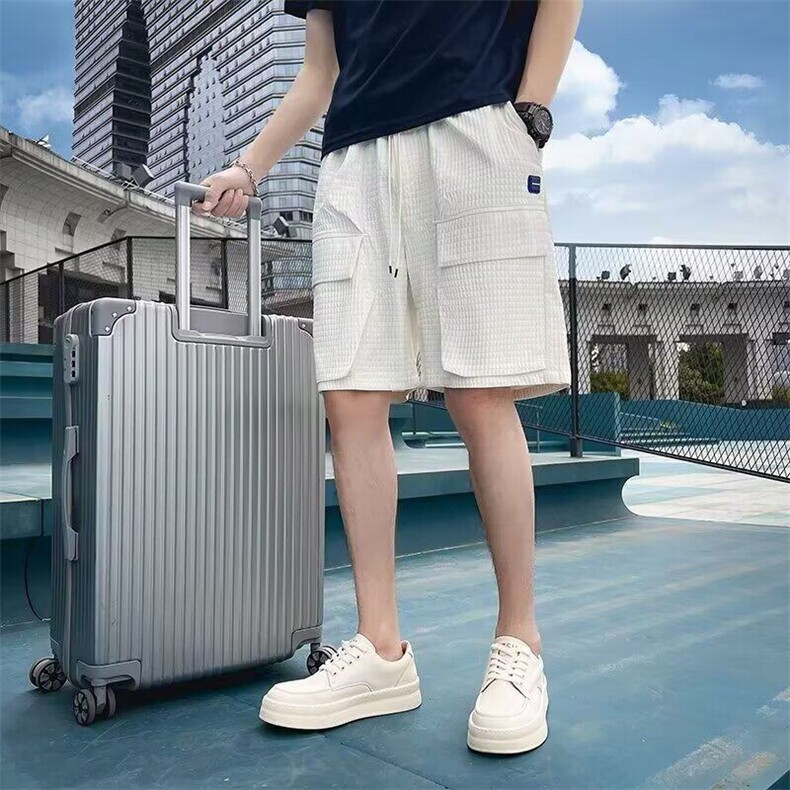 2025新款大口袋工装短裤男士夏季薄款宽松直筒五分裤潮流百搭中裤,男装休闲裤,星座506A