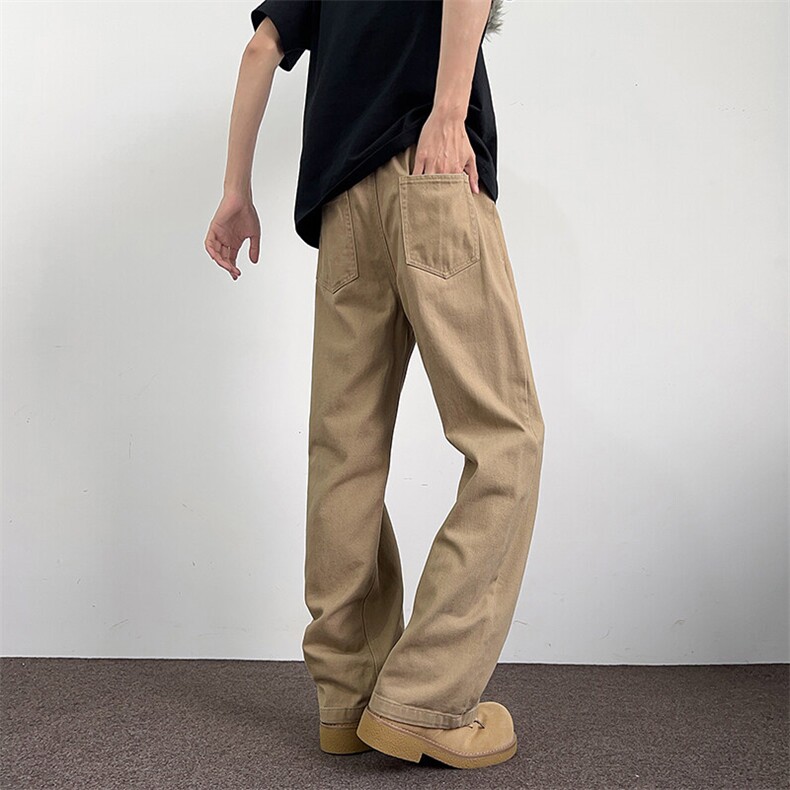 美式复古工装裤子男女春夏宽松直筒休闲裤百搭简约长裤K0119-P53，男装工装外套，星座308B-1