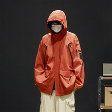 新款现货连帽冲锋衣宽松大码夹克男DSA157B-J199-P65，男装夹克，电商A157B