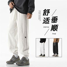 运动裤卫裤美式束脚宽松新款秋休闲裤子阔腿裤-X1653特批39，男装休闲裤，星座718