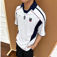 2025夏季新品美式球衣运动衣服翻领POLO衫男宽松短袖QCA875-P37，男装T恤，星座208-5